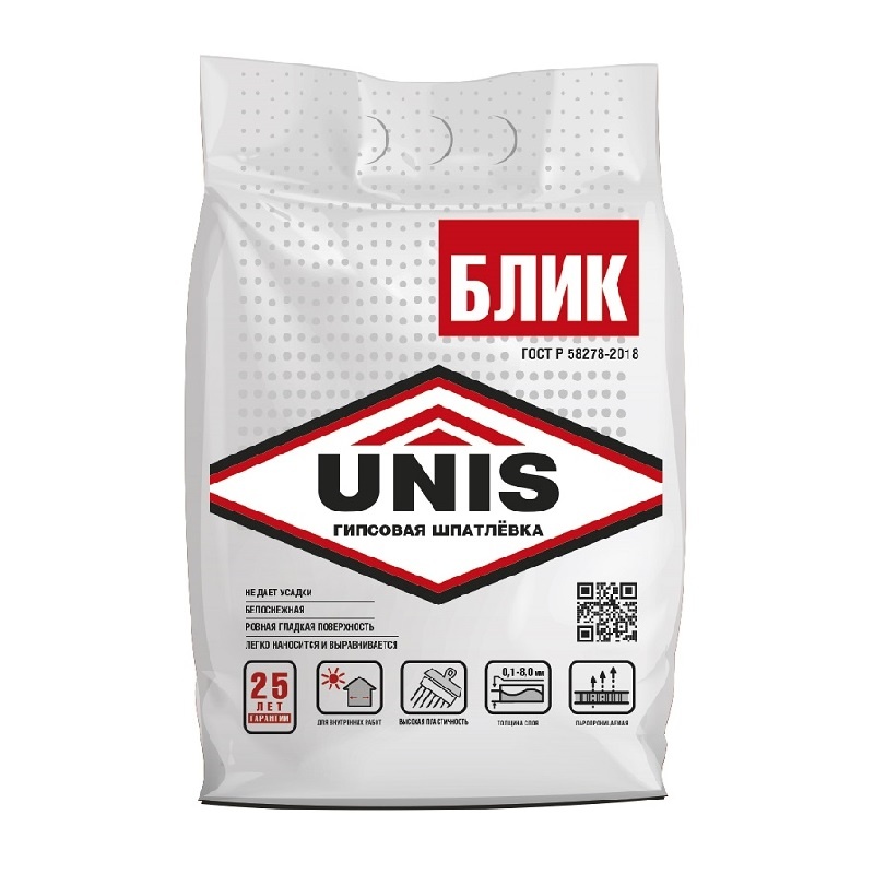 Шпатлевка гипсовая Unis Блик, 5 кг