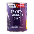 Грунт-эмаль Pufas Decoself 3 в 1 глянцевая чёрная (0,9 кг)