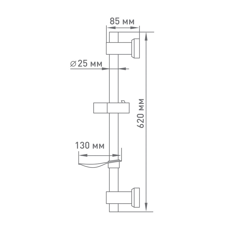 Стойка душевая Mix&Fix Alpha 3700, с мыльницей