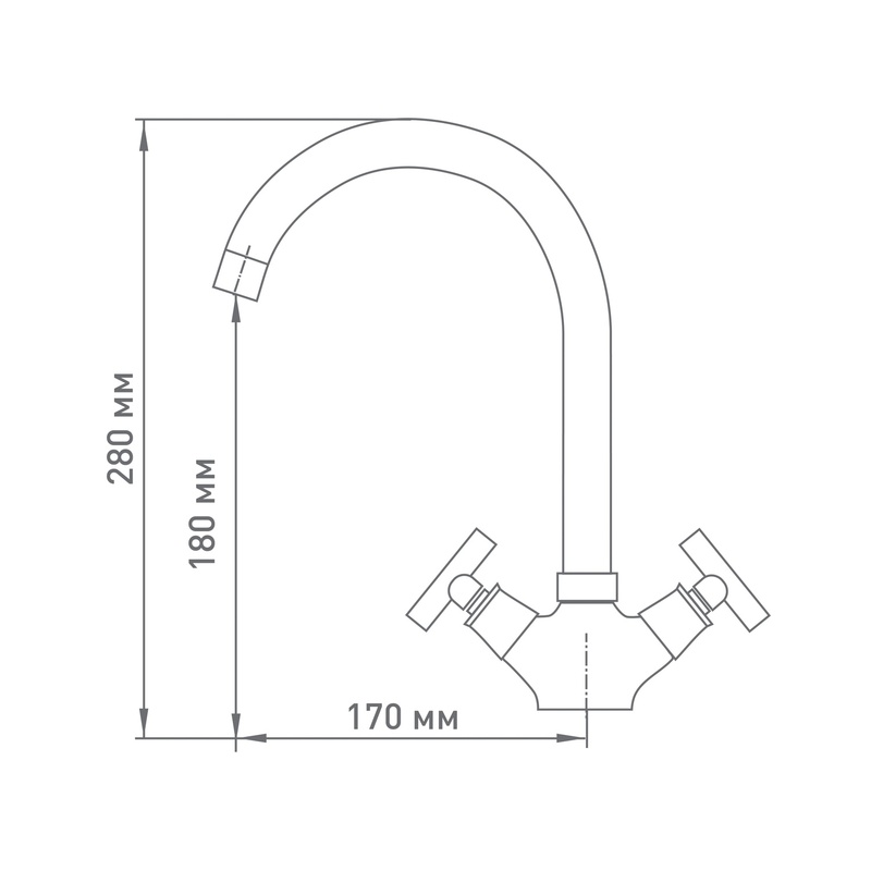 Смеситель для кухни Mix&Fix Soffron 7505-02, с U-изливом