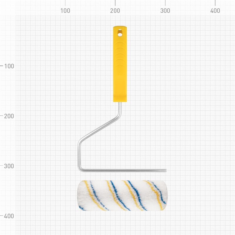 Валик Biber 32523 Эконом, полиэстер, с бюгелем, ворс 10 мм, 180 мм