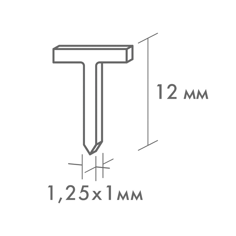 Скобы для степлера Biber 85830 Т-образные, тип 300, 12 мм (1000 шт.)