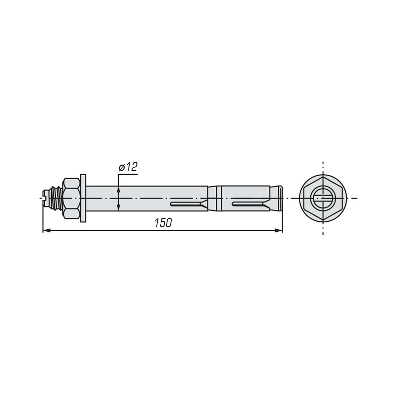 Болт анкерный двухраспорный SWFS 12х150 (30 шт)