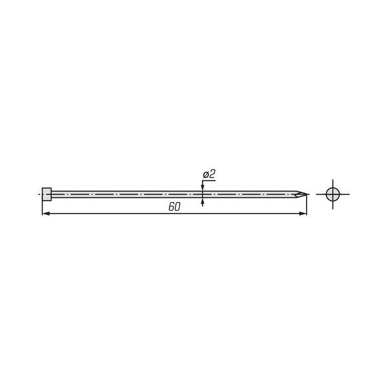 Гвоздь финишный SWFS DIN1152 2х60 (400 г)