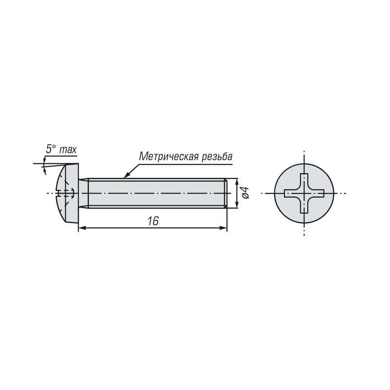 Винт SWFS DIN7985 М4х16 (14 шт) пакетик