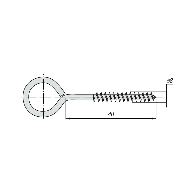 Крючок круглый О-образный SWFS 8х40 (100 шт)