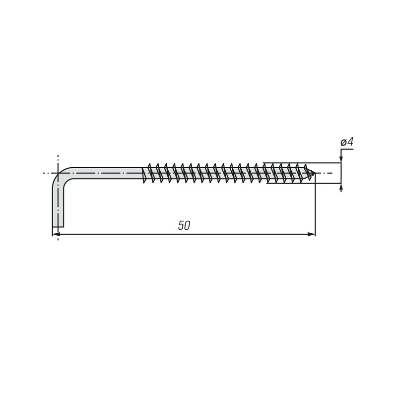 Крючок прямоугольный Г-образный SWFS 4х50 (250 шт)
