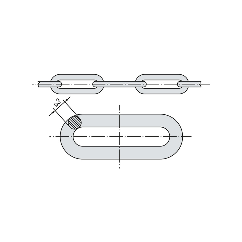 Цепь длиннозвенная SWFS DIN763 М3 (50 м)