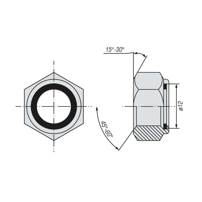 Гайка SWFS DIN985 М12 (25 шт)