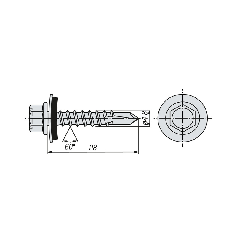 Саморез кровельный SWFS Premium RAL-3011 ZP 4,8х28 (250 шт)