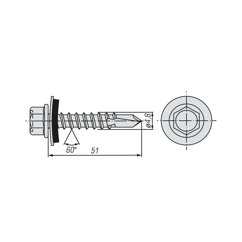 Саморез кровельный SWFS Premium RAL-9003 ZP 4,8х51 (250 шт)