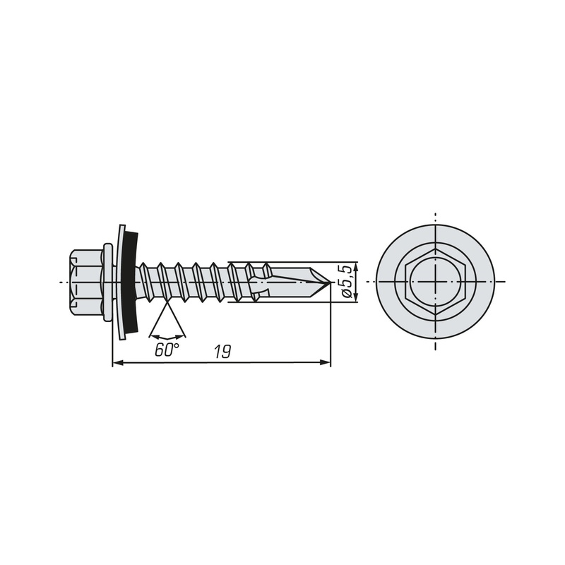 Саморез кровельный SWFS Premium RAL-9003 ZP 5,5х19 (250 шт)