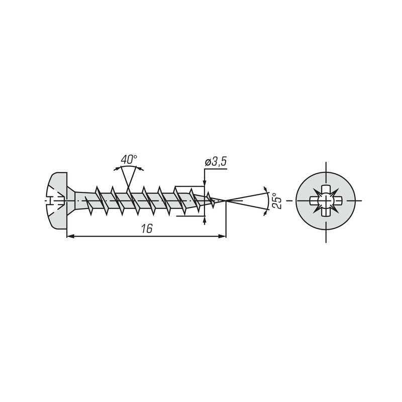 Саморез ШУЦ SWFS PN 3,5х16 (25 шт) пакетик