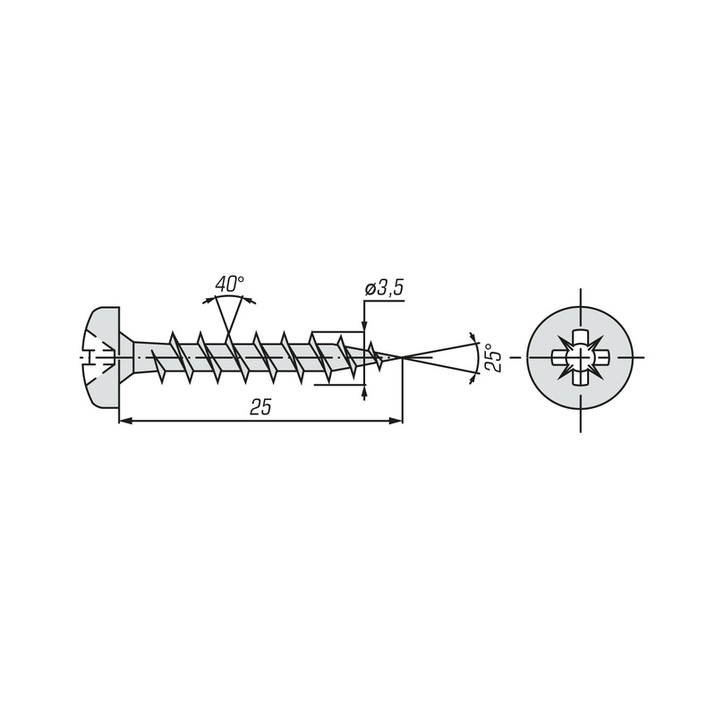 Саморез ШУЦ SWFS PN 3,5х25 (20 шт) пакетик