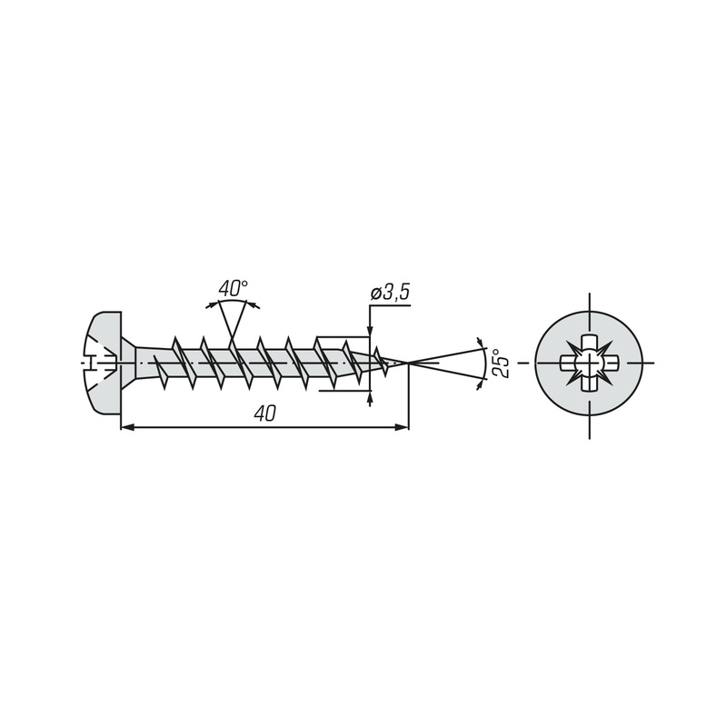 Саморез ШУЦ SWFS PN 3,5х40 (15 шт) пакетик