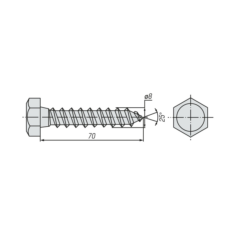 Шуруп сантеxнический SWFS 8х70 (50 шт)